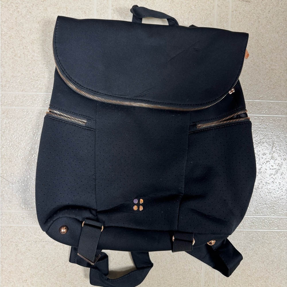 Sweaty Betty Black Backpack with Rose Gold Accents
